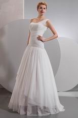 One Shoulder Corset Ivory Puffy Prom Ball Gown Top Designer