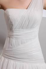 One Shoulder Corset Ivory Puffy Prom Ball Gown Top Designer