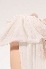 Pretty Cream Chiffon V-Neck Corset Maternity Prom Dress