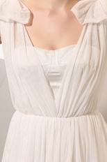 Pretty Cream Chiffon V-Neck Corset Maternity Prom Dress