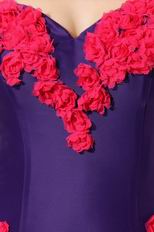 Beautiful Sweetheart Chapel Train Indigo Prom Dresss With Flowers