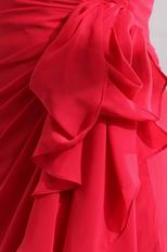 Pretty Right One Shoulder Floor Length Crimson Formal Dress