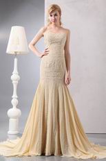 Exclusive Sweetheart Mermaid Champagne Prom Dress With Beading