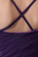 Spaghetti Straps Cross Back Sheath Layers Eggplant Prom Dress