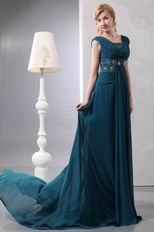 Front Drap Skirt Strong Blue Designer Prom Dress Beautiful