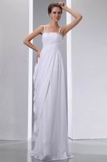 Spaghetti Strap White Chiffon Skirt Amazing Prom Dress