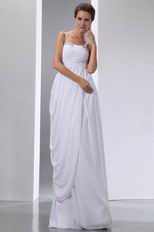 Spaghetti Strap White Chiffon Skirt Amazing Prom Dress