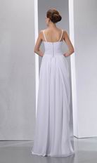 Spaghetti Strap White Chiffon Skirt Amazing Prom Dress