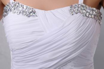 Spaghetti Strap White Chiffon Skirt Amazing Prom Dress