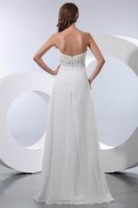 Sweetheart Ruched Applique Belt Ivory Quality Chiffon Prom Dress