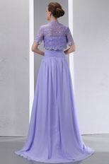 Cheap Spaghetti Straps Lavender Prom Dress With Lace Jacket