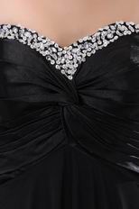 Beautiful Sweetheart Criss Cross Black Chiffon Prom Dress