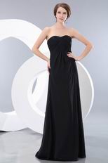 Simple Empire Waist Floor-Length Black Chiffon Prom Dress