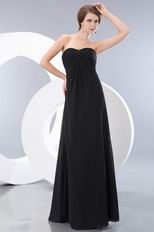 Simple Empire Waist Floor-Length Black Chiffon Prom Dress