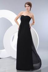 Simple Empire Waist Floor-Length Black Chiffon Prom Dress