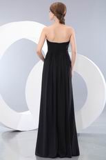 Simple Empire Waist Floor-Length Black Chiffon Prom Dress