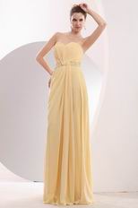 Sweetheart Column Champagne Yellow Prom Dress With Side Split