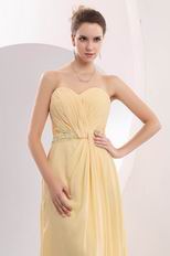 Sweetheart Column Champagne Yellow Prom Dress With Side Split