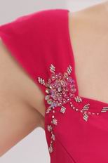 Wide Straps Square Neck A-line Cerise Red Prom Gown Dress