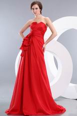 Best Sweetheart Neck Red Taffeta Prom Celebrity Dress Designer