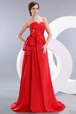 Best Sweetheart Neck Red Taffeta Prom Celebrity Dress Designer