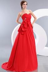 Best Sweetheart Neck Red Taffeta Prom Celebrity Dress Designer