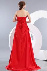 Best Sweetheart Neck Red Taffeta Prom Celebrity Dress Designer