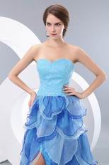 Sweetheart Layers High Low Colorful Skirt Prom Dress With Split