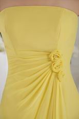 New Arrival Yellow Prom Dress With Handcrafted Flowers