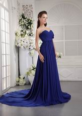 Sweetheart Style One Shoulder Royal Blue 2014 Top Prom Dresses