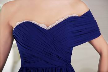 Sweetheart Style One Shoulder Royal Blue 2014 Top Prom Dresses