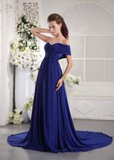 Sweetheart Style One Shoulder Royal Blue 2014 Top Prom Dresses