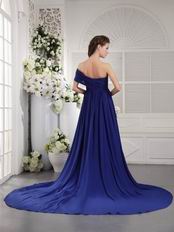 Sweetheart Style One Shoulder Royal Blue 2014 Top Prom Dresses