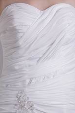 Ruched Sweetheart White Chiffon Prom Dress With Split