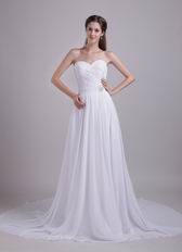 Sweetheart 2014 Designer White Prom Dress With Chapel Train