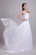 Sweetheart 2014 Designer White Prom Dress With Chapel Train