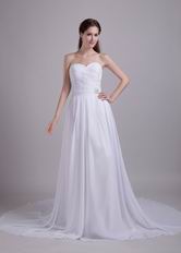 Sweetheart 2014 Designer White Prom Dress With Chapel Train