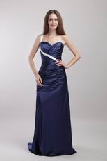 One-shoulder Inexpensive Navy Blue Prom Dress Under 150 Dollars