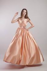 V-neck Cheap Golden Dresses Ready To 2014 Prom Wear