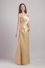 Floor-length Gold Spaghetti Strap Prom Dress In South Carolina