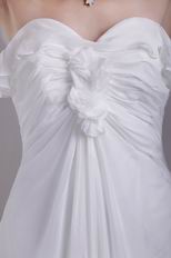 Sweetheart Ruched White Chiffon Dress Wear To Prom Party