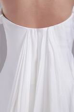 Sweetheart Ruched White Chiffon Dress Wear To Prom Party