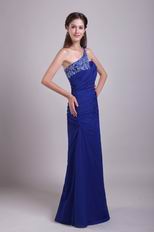 New Look Floor Length Sapphire Prom Dresses With Applique