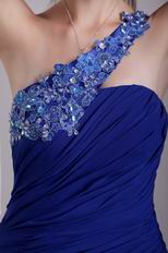 New Look Floor Length Sapphire Prom Dresses With Applique