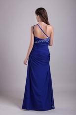 New Look Floor Length Sapphire Prom Dresses With Applique