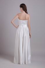 Floor Length White Very Formal Dresses With Bowknot Decorate