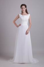 Scoop Neckline See-through White Chiffon Sexy Prom Dres