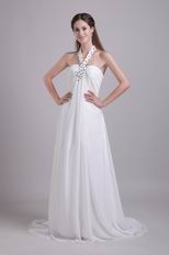 Halter Lace Up Skirt White Prom Dress For 2014 Prom Season