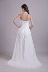 Halter Lace Up Skirt White Prom Dress For 2014 Prom Season