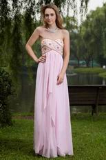 Baby Pink Empire Waist Skirt Cache Maternity Prom Dress